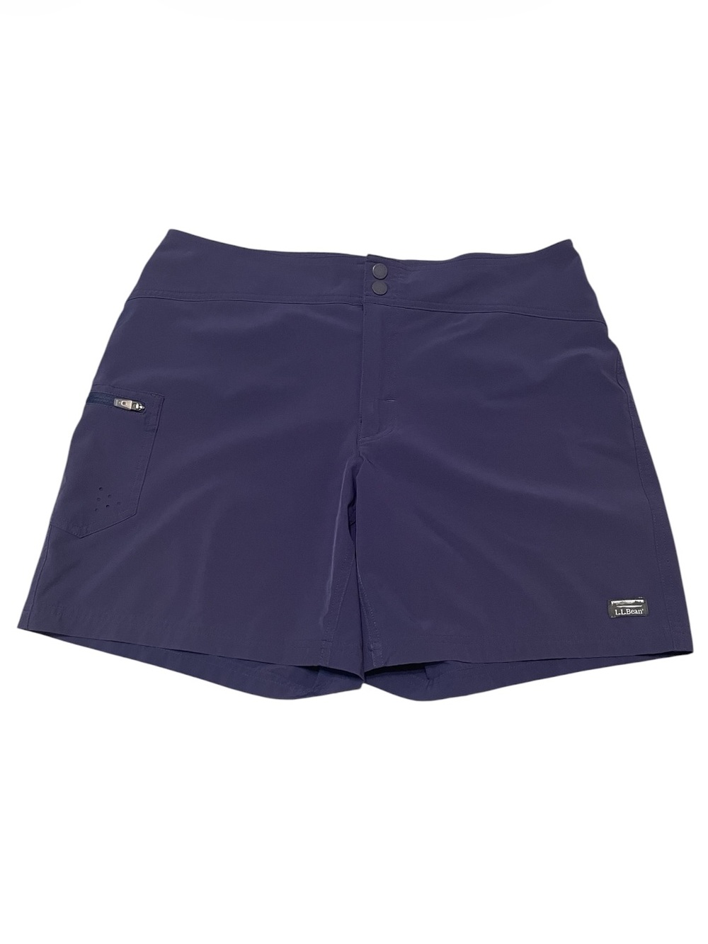 LL Bean Stretch Board Shorts Color Darkest Navy Sz 8 Hiking Quick Dry